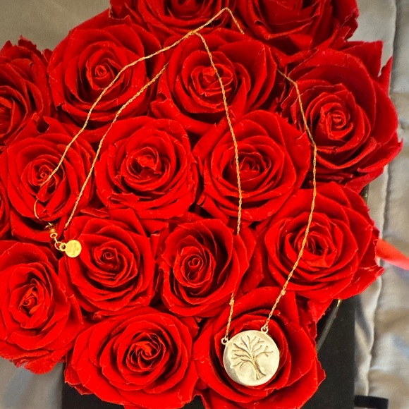 Vintage LOVE EARTH Sterling Silver Tree of Life Pendant Necklace 10K Gold Chain - Picture 1 of 8